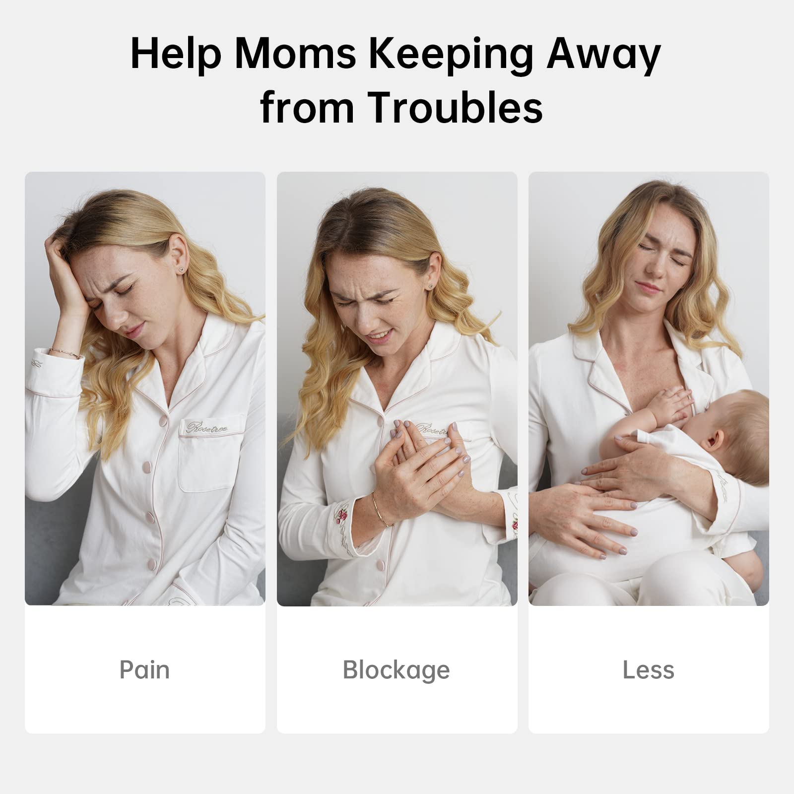 Instructional view of assembled wearable breast pump parts