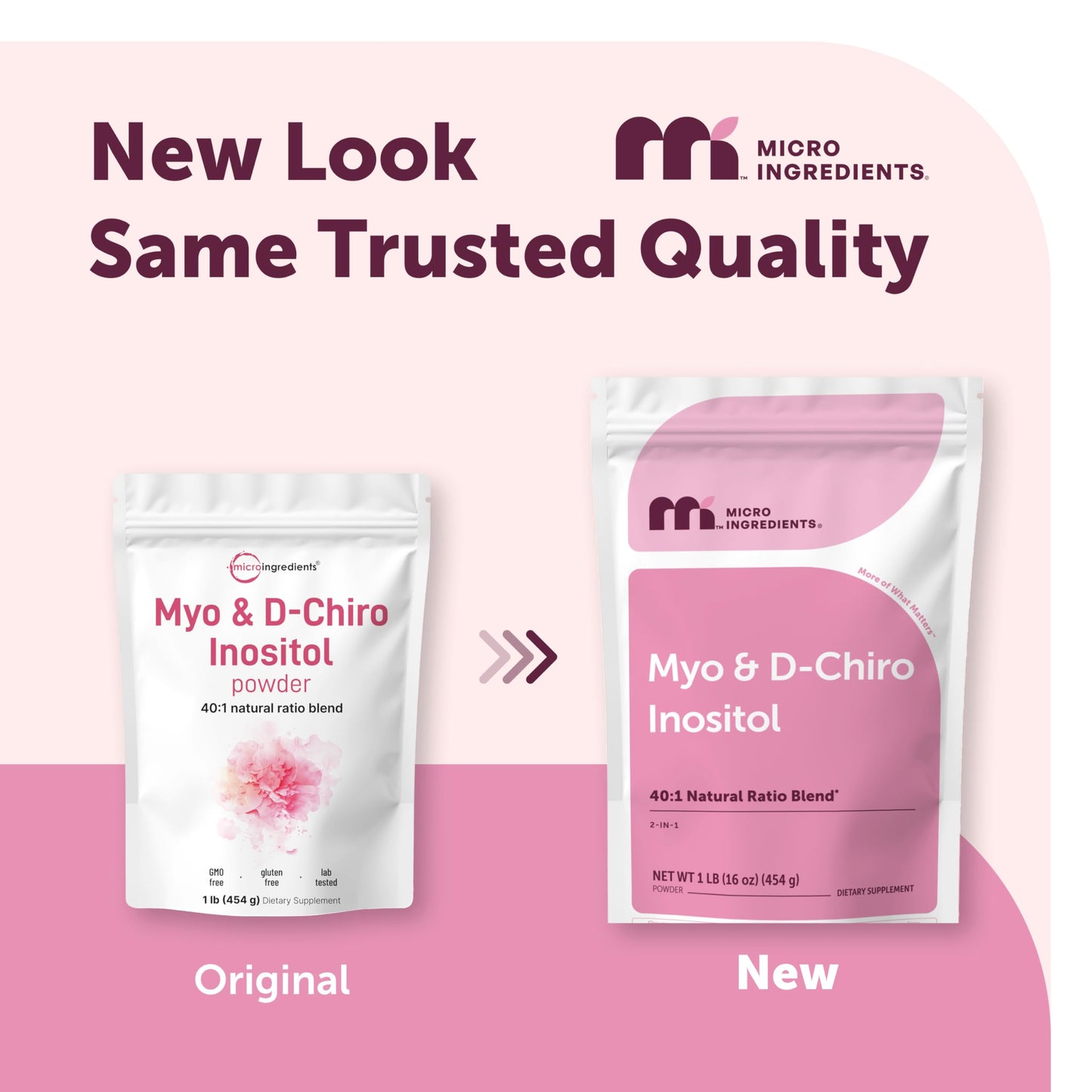Micro Ingredients dietary supplement one pound pouch showcasing clean nutritional ingredients