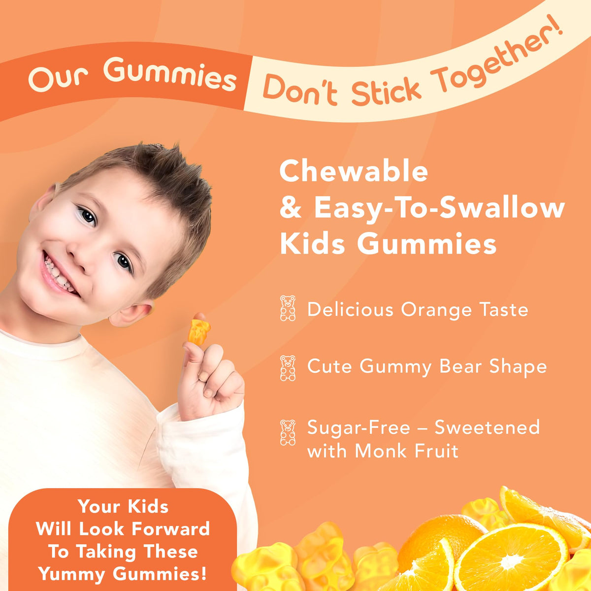 Gojoy Naturals Kids Focus Gummies packaging back view
