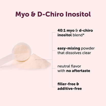 Unflavored inositol powder mix showing fine texture for easy beverage blending