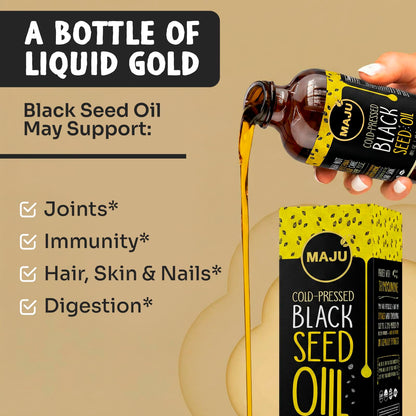 Maju Superfoods liquid pure blackseed oil dietary supplement for immune support