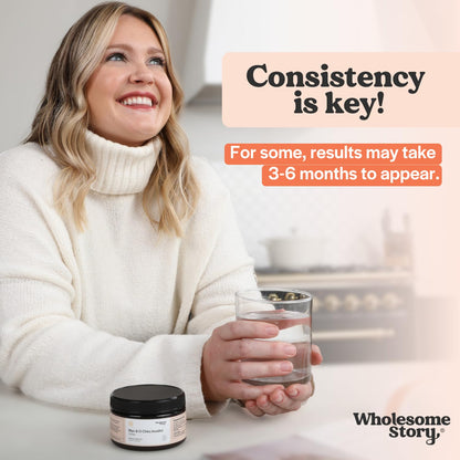Wholesome Story inositol powder serving scoop and container