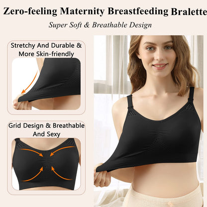 Detailed view of 4How maternity bralette showing pumping flange access