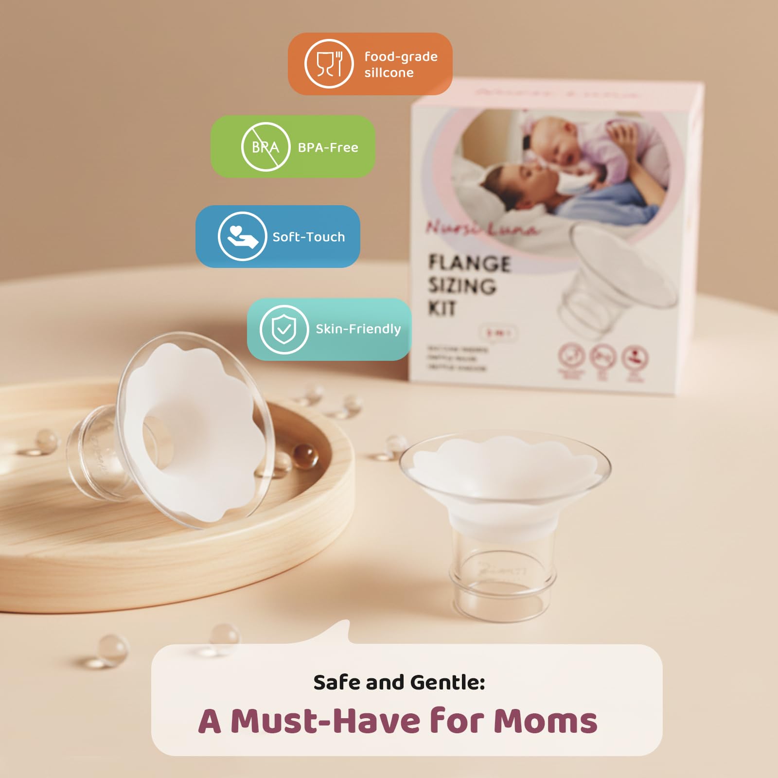 Top down view of the complete Nursi Luna breastfeeding essentials kit
