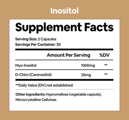 Vegan Myo and D-Chiro Inositol capsules for PCOS and PCOD support in India.