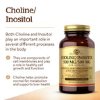 Solgar Choline Inositol 100 vegetable capsules packaging