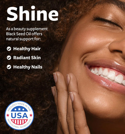 Non GMO and vegan certified black seed oil softgels for immune support