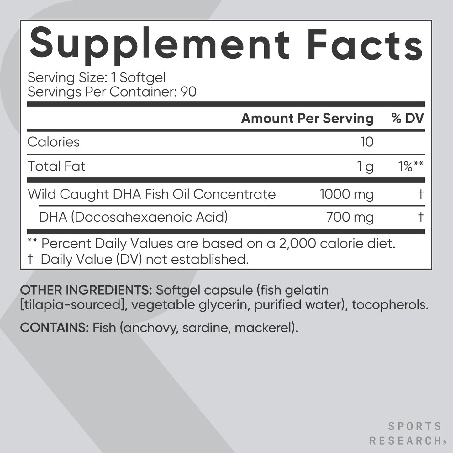 Sports Research Omega-3 brain health supplement bottle