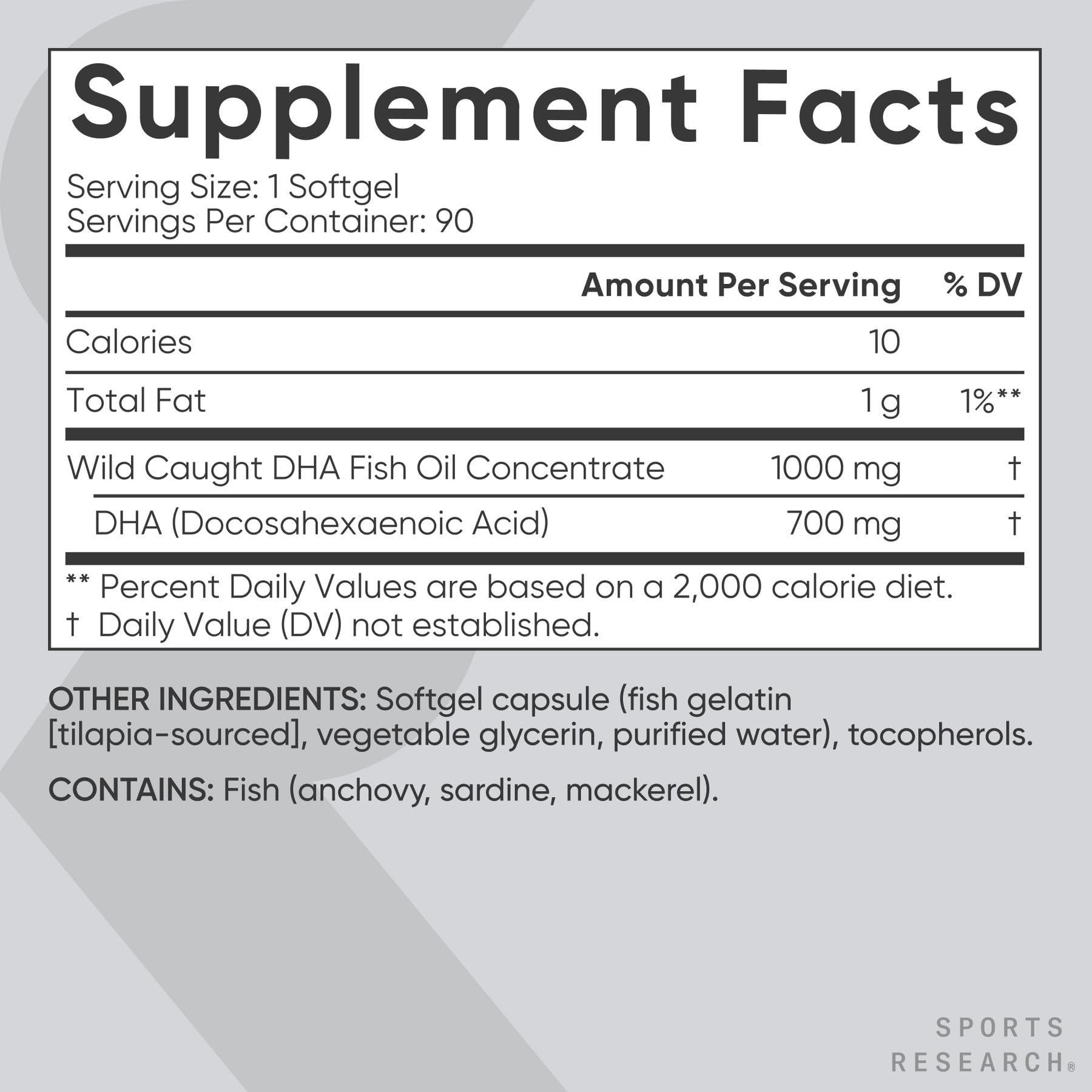 Sports Research Omega-3 brain health supplement bottle