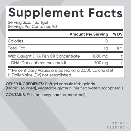 Sports Research Omega-3 brain health supplement bottle