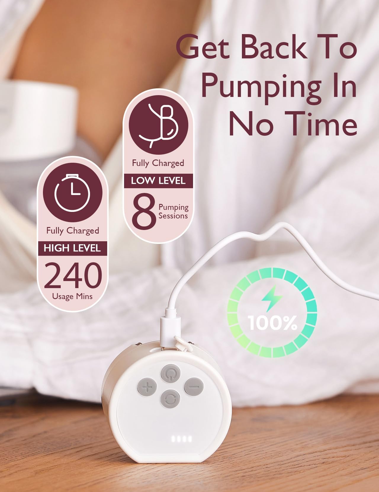 Momcozy S12 Pro wearable pump showing wireless nursing bra fit