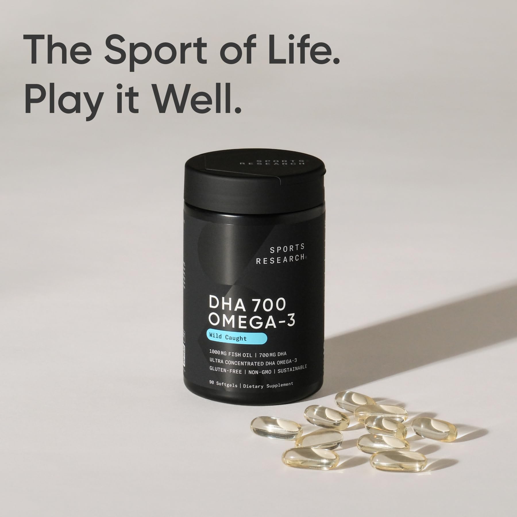 Sports Research premium fish oil supplement bottle