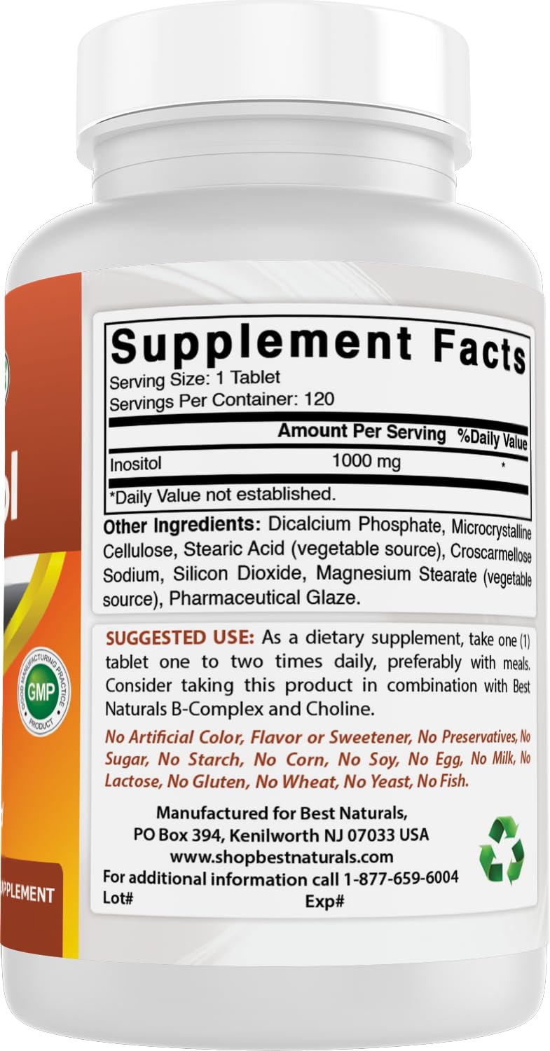 Authentic USA imported Best Naturals Inositol packaging
