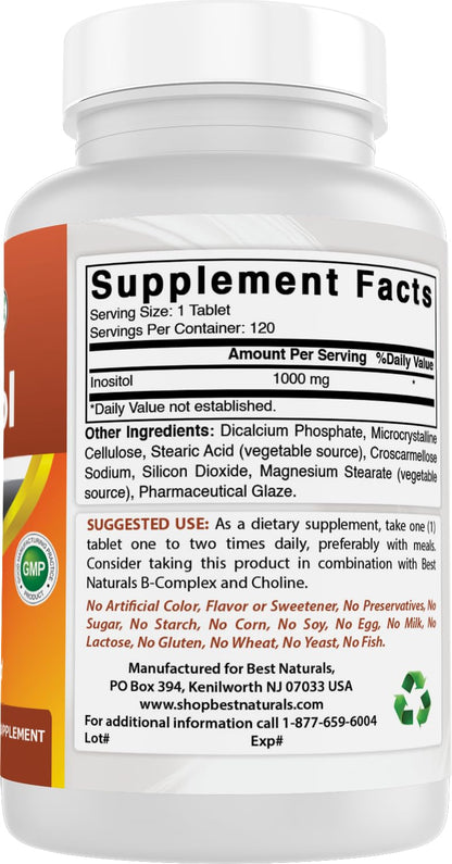 Authentic USA imported Best Naturals Inositol packaging
