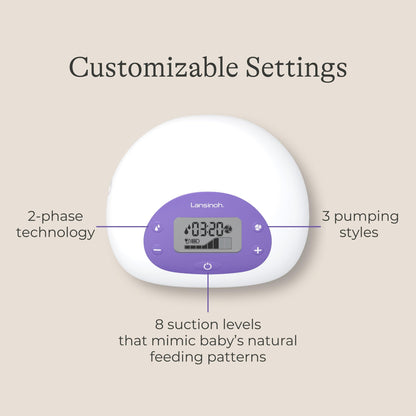 Lansinoh electric breast pump inside carrying bag