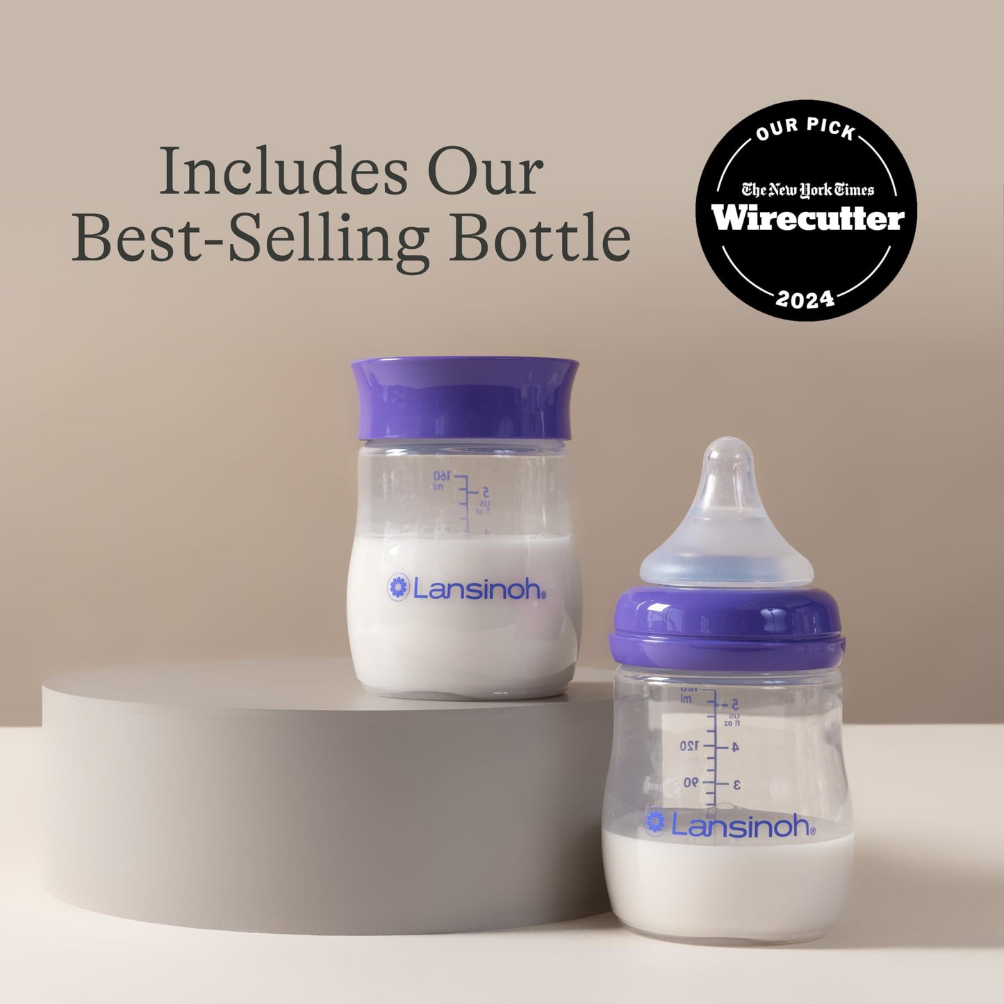 Side profile of Lansinoh double electric breast pump unit