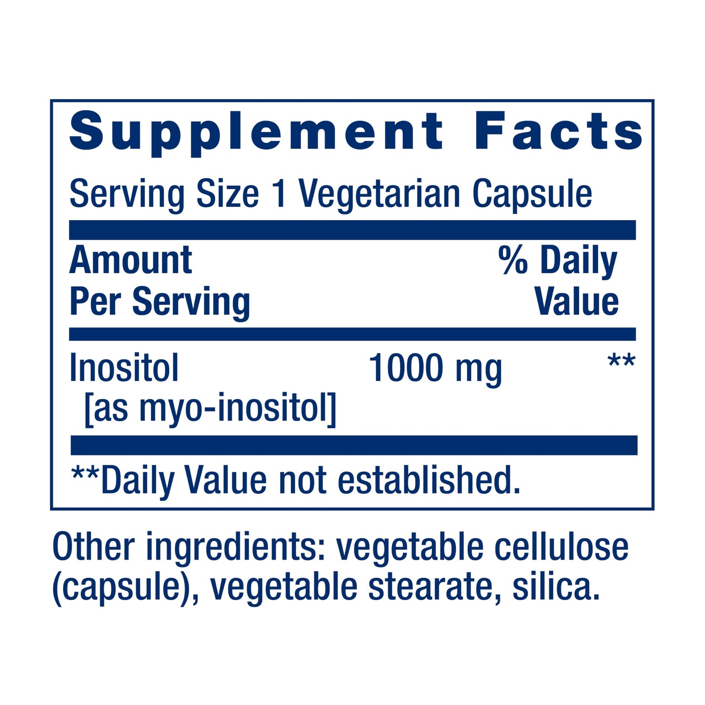 Life Extension Inositol supplement label showing ingredient details