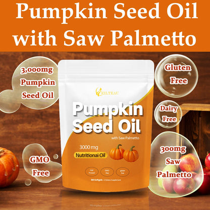 Softgel texture of Eilteau Nutrikiv pumpkin seed oil