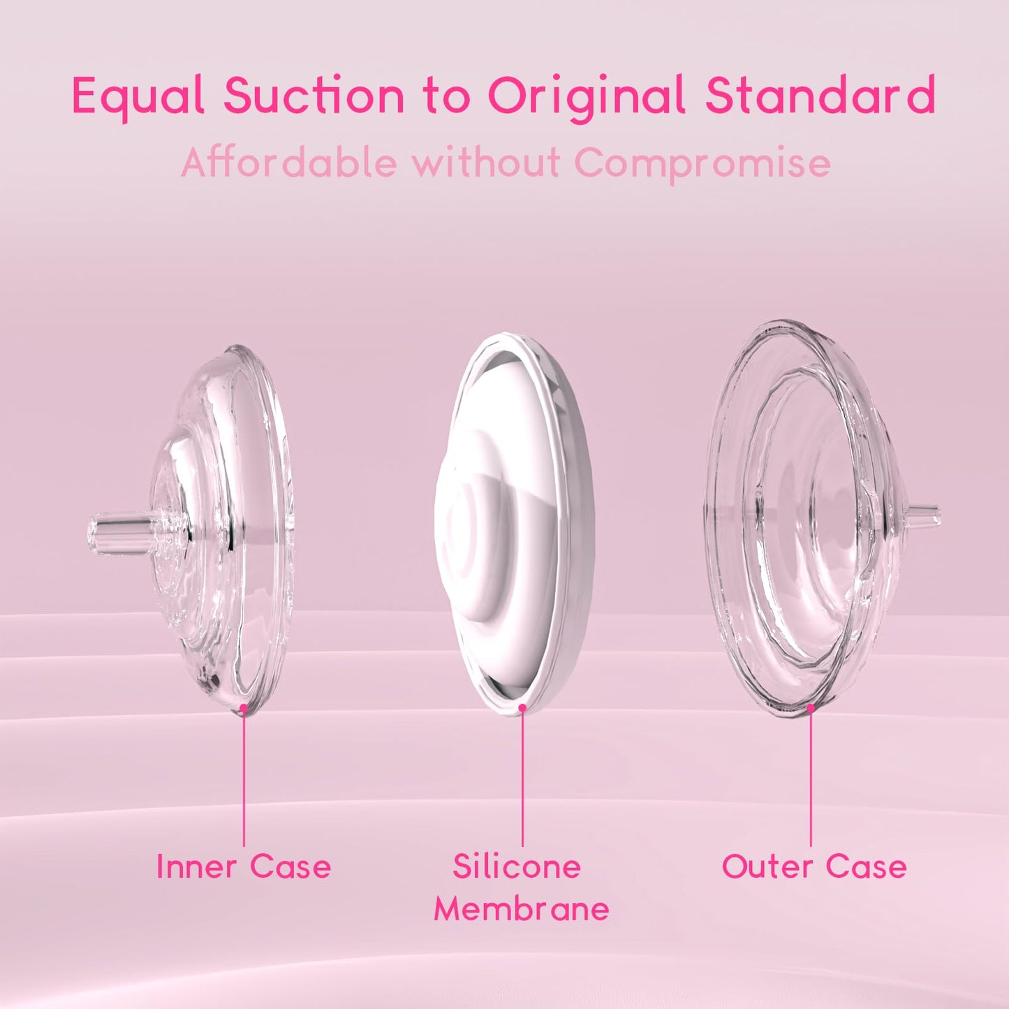 Top view of BPA free silicone replacement parts for nursing