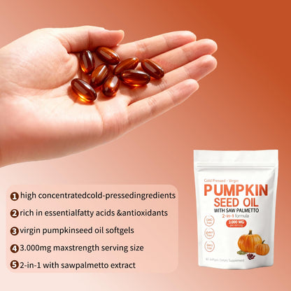 Kitabio 3000mg pumpkin seed oil softgels supplement package