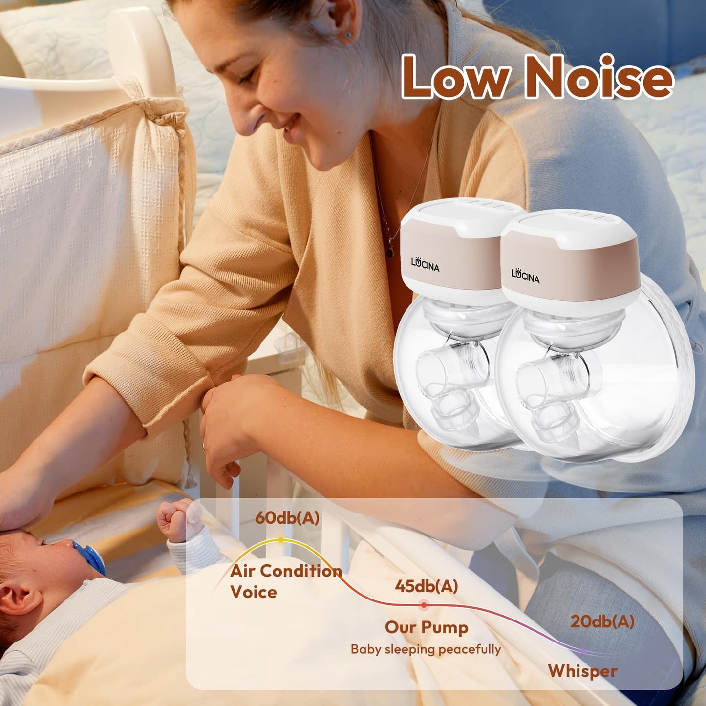 Pink Lucina Baby hands-free pump in packaging