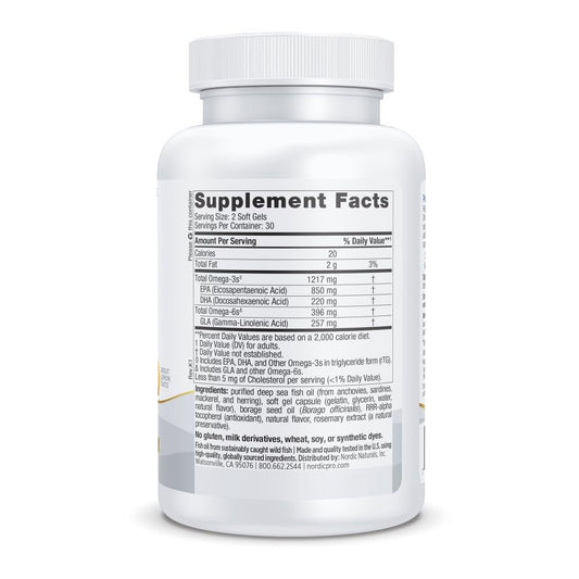 Nordic Naturals ProEPA Omega 3 supplement facts label