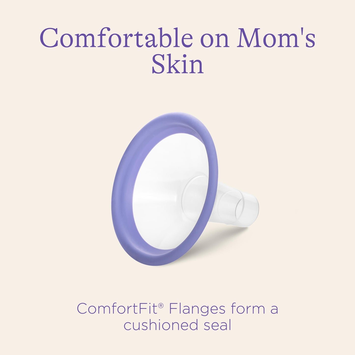 Two pack of Lansinoh 21mm breast pump flanges purple rim