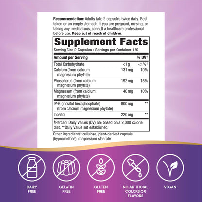 Close up of Natures Way Cell Forte supplement label facts