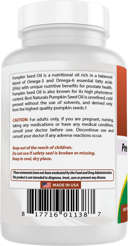 Best Naturals 180 softgel bottle for prostate and bladder health