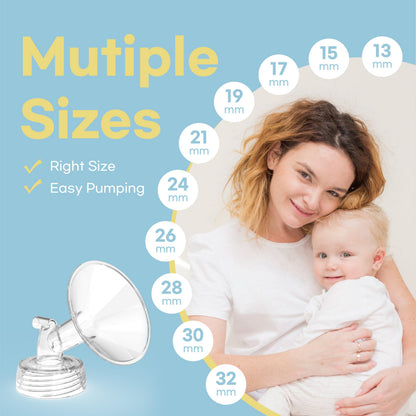 Two 19mm silicone breast pump flanges for Spectra replacement