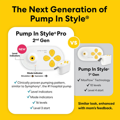 Medela 2nd Gen pump control panel and settings