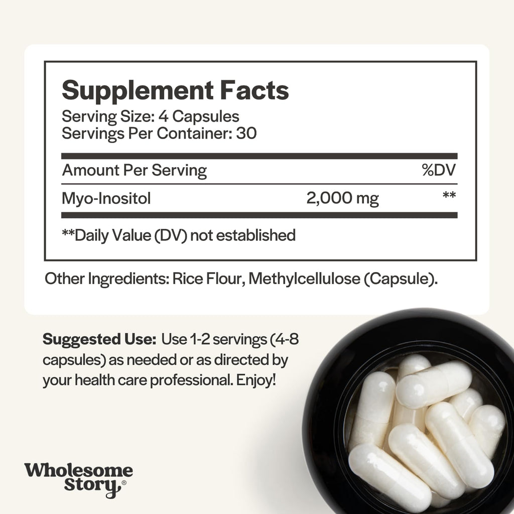 Wholesome Story Myo-Inositol dietary supplement nutrition facts