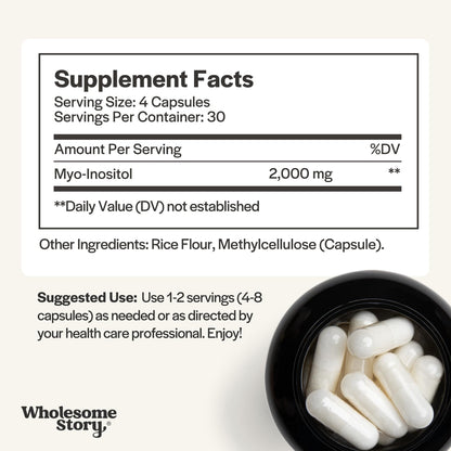 Wholesome Story Myo-Inositol dietary supplement nutrition facts