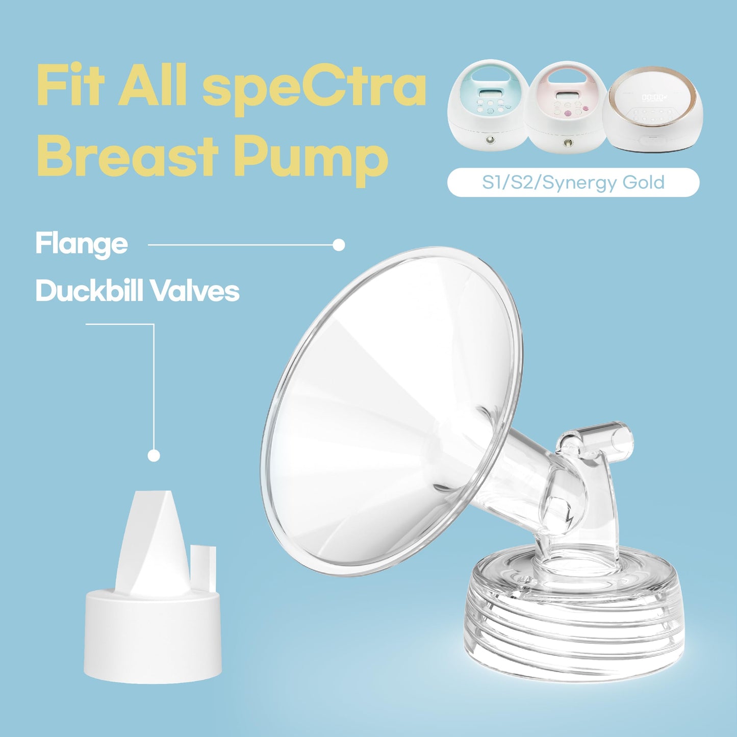 Four pack of replacement duckbill valves for Spectra breast pumps