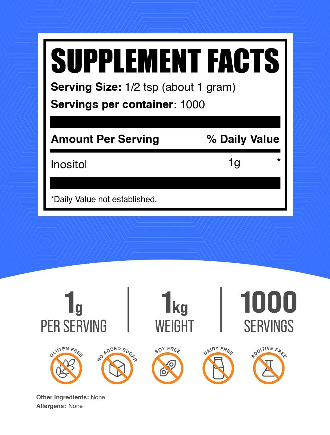 BulkSupplements Vitamin B8 powder nutritional label