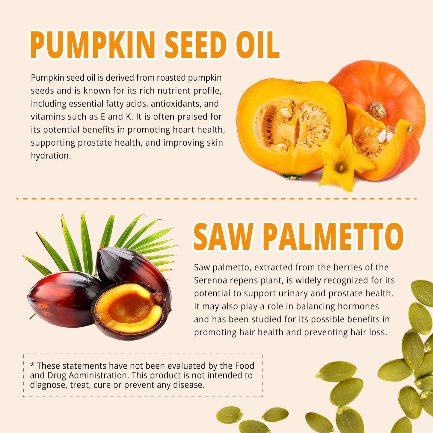 Nature Aurora Pumpkin Seed Oil with Saw Palmetto bottle side profile