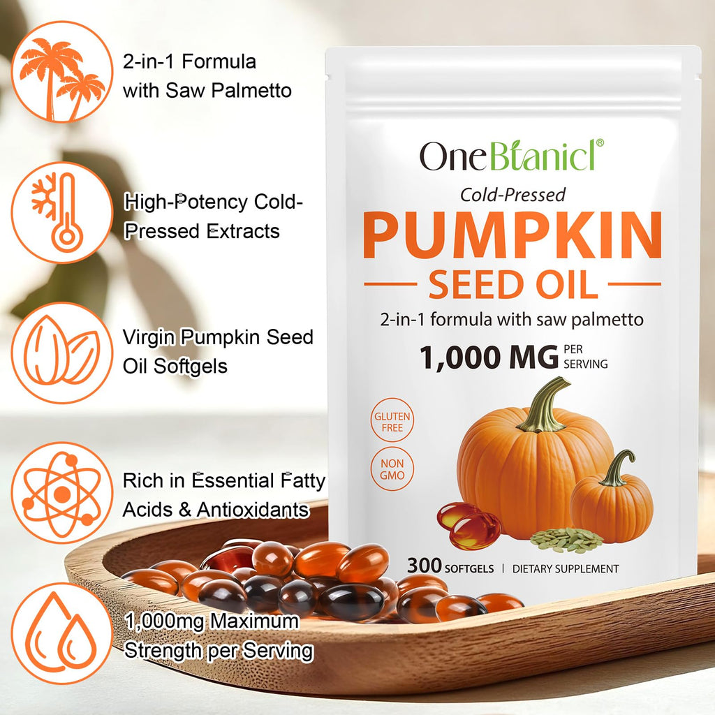 Akeeronn Pumpkin Seed Oil With Saw Palmetto back label supplement facts