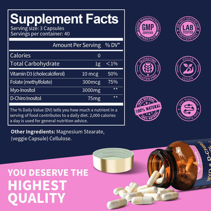 Totaria Inositol supplement 40 to 1 ratio premium blend packaging details.