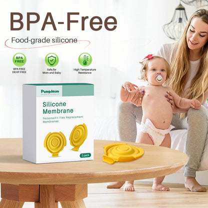 Close up of food grade silicone diaphragm for Medela PersonalFit Flex