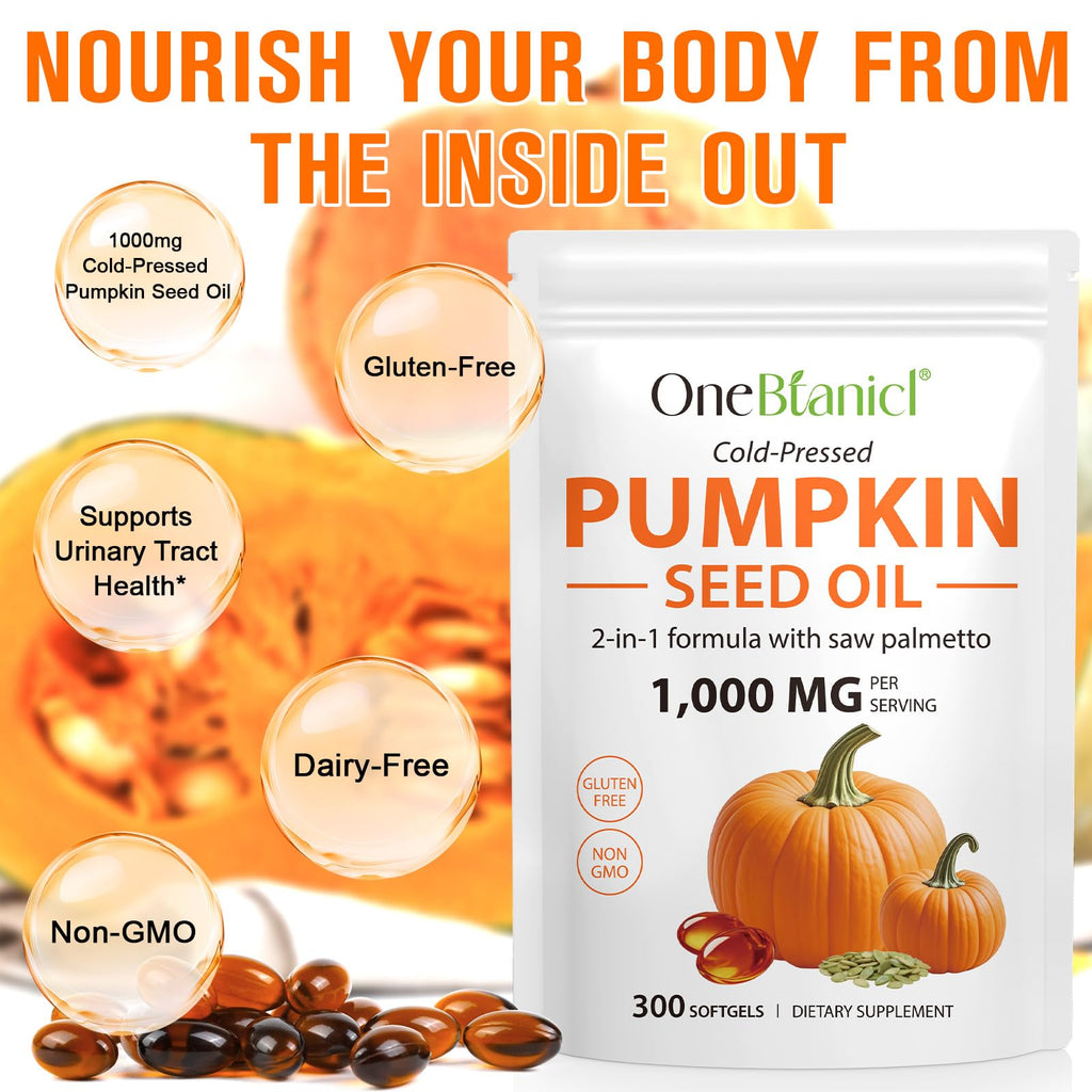 Akeeronn Pumpkin Seed Oil With Saw Palmetto ingredients and directions panel