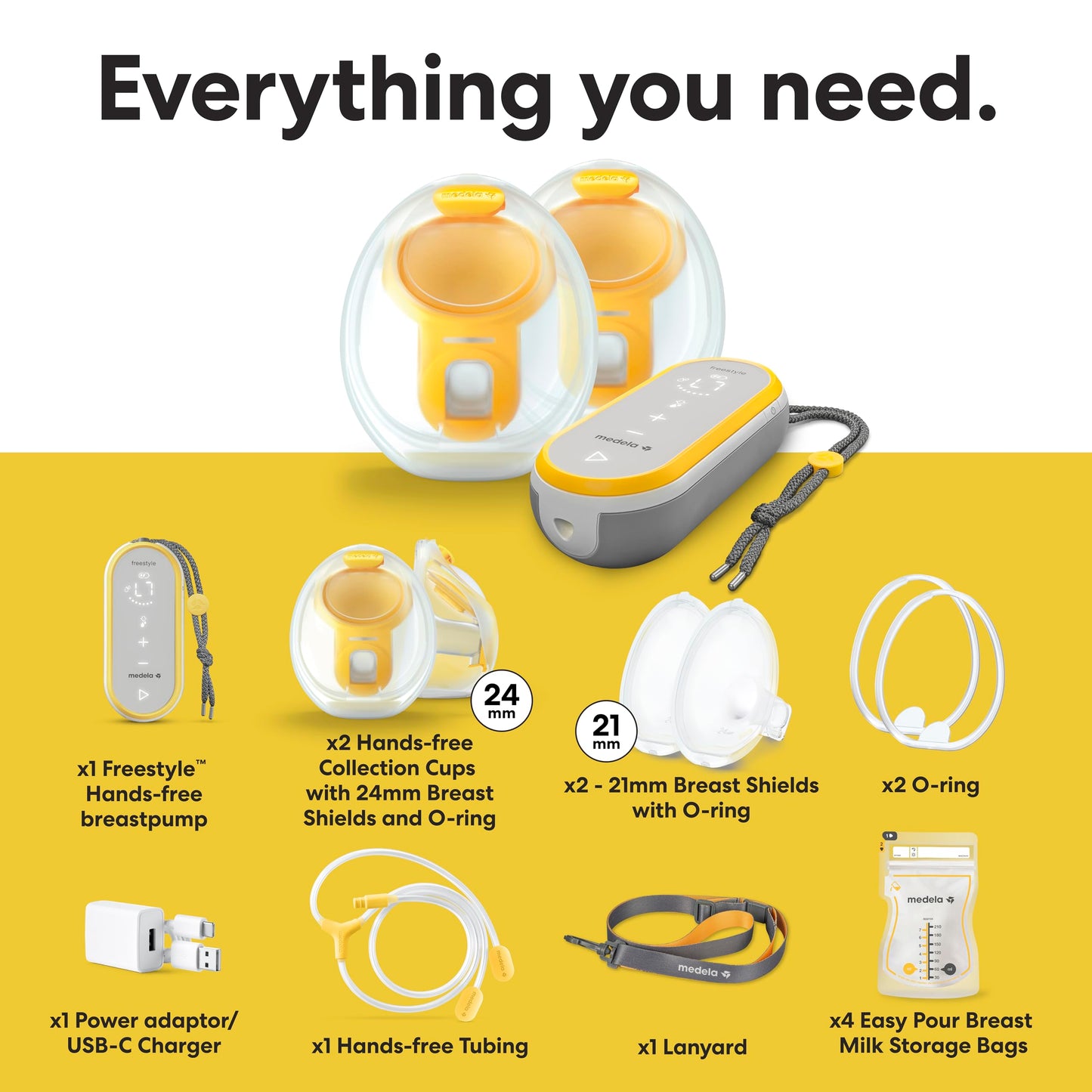 User demonstrating Medela Freestyle hands-free portability