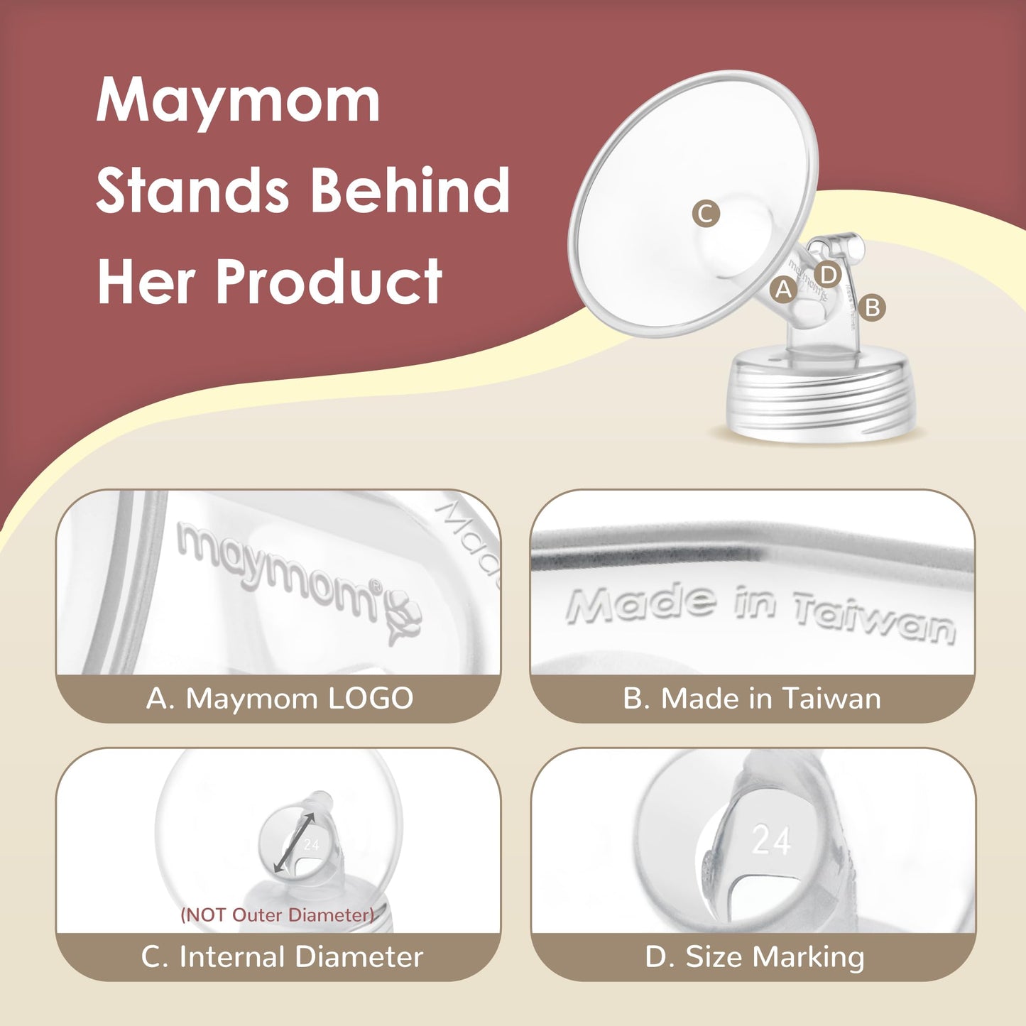 Maymom pump parts cleaning instructions label