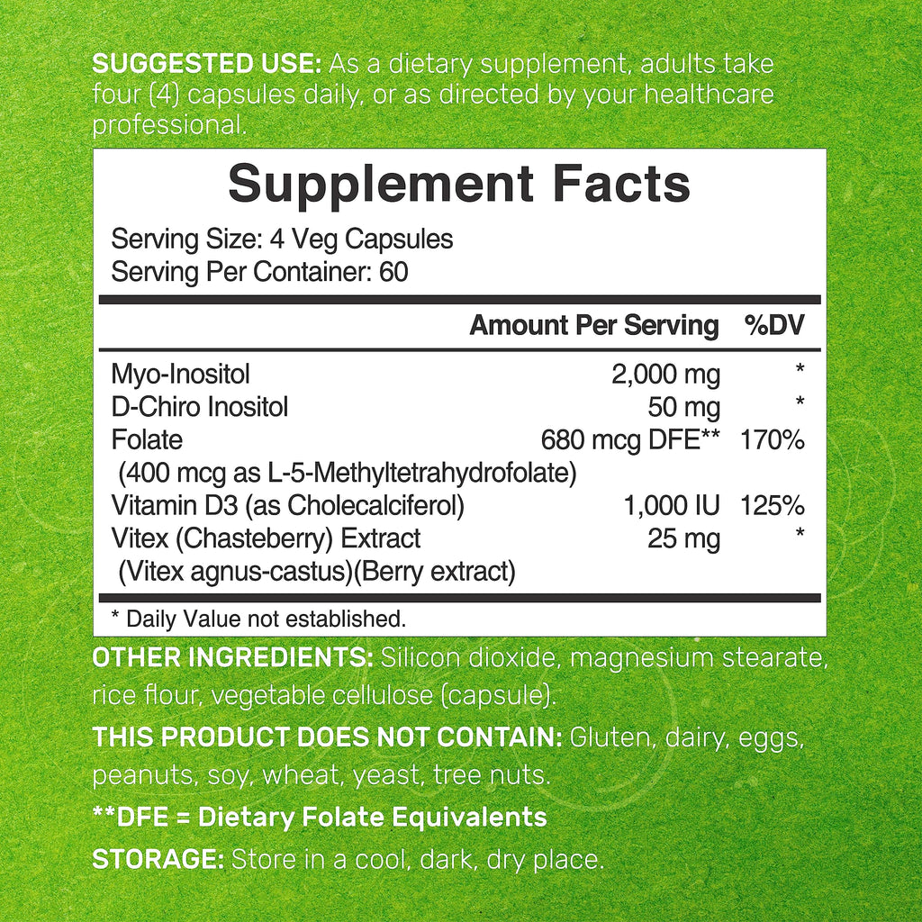 Deal Supplement Myo Inositol 240 capsules label details