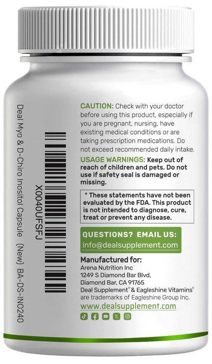 Authentic Deal Supplement Myo Inositol USA import packaging