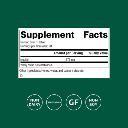 Standard Process Inositol 90 tablets supplement label details
