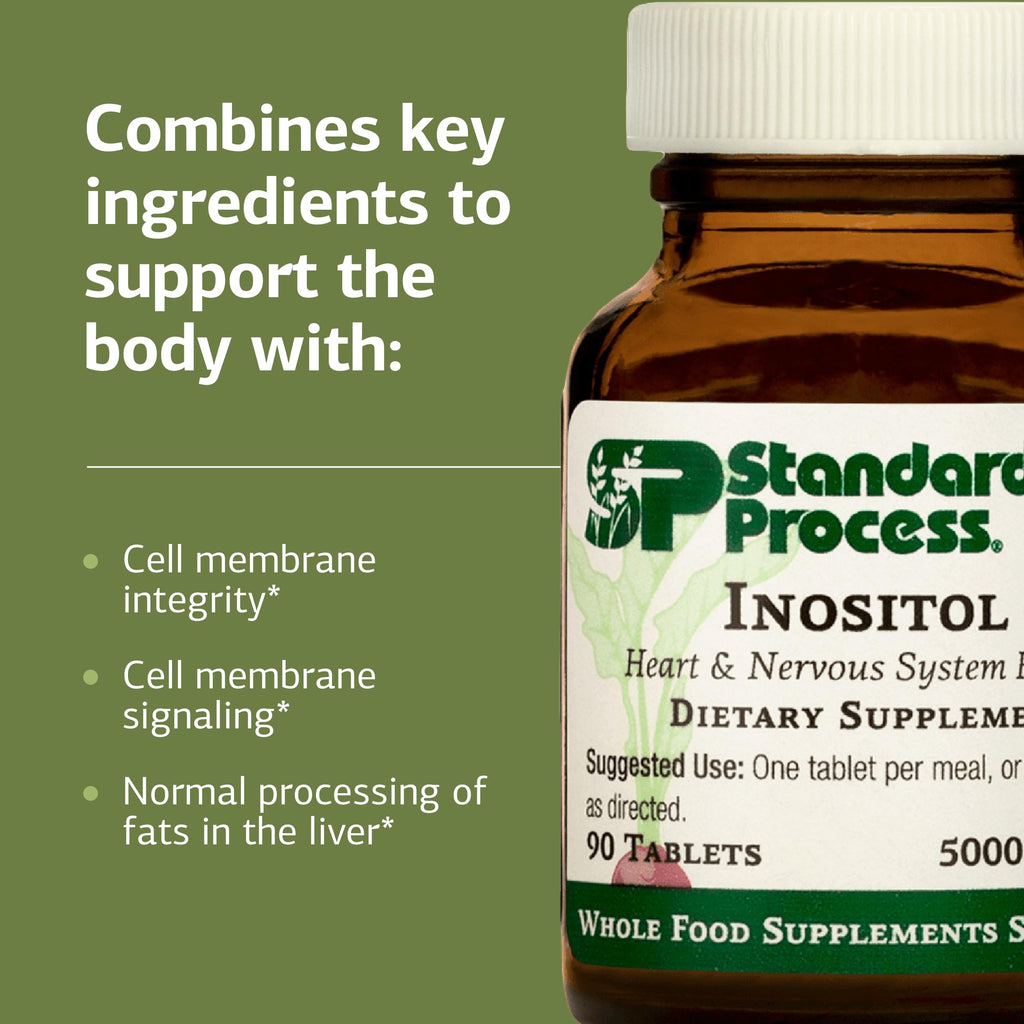 Authentic Standard Process Inositol supplement bottle side profile