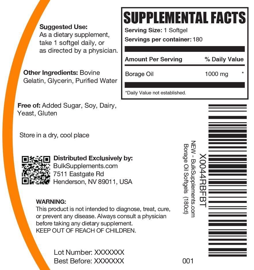 BulkSupplements Borage Oil 1000mg softgels lifestyle arrangement