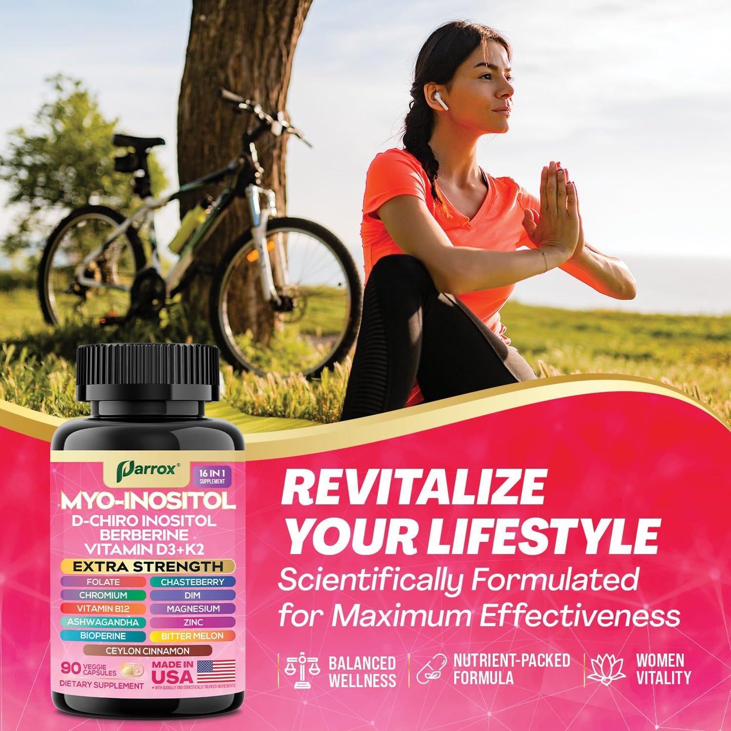 Parrox Inositol blend with Folate DIM and Vitamin D3 clean label verification