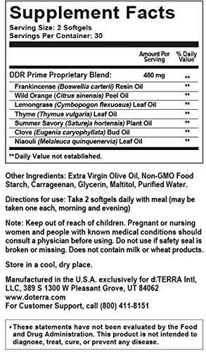Doterra DDR Prime proprietary essential oil blend supplement bottle
