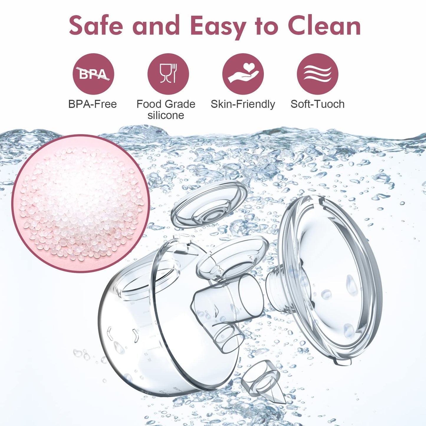 Two piece NaNaLazy breast pump set with charging accessories